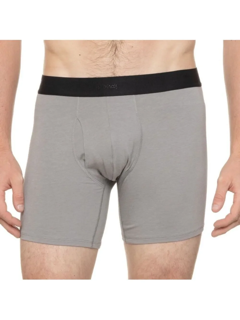 allbirds Gray Black Waistband Anytime Organic Cotton Boxer Brief 6” Inseam
